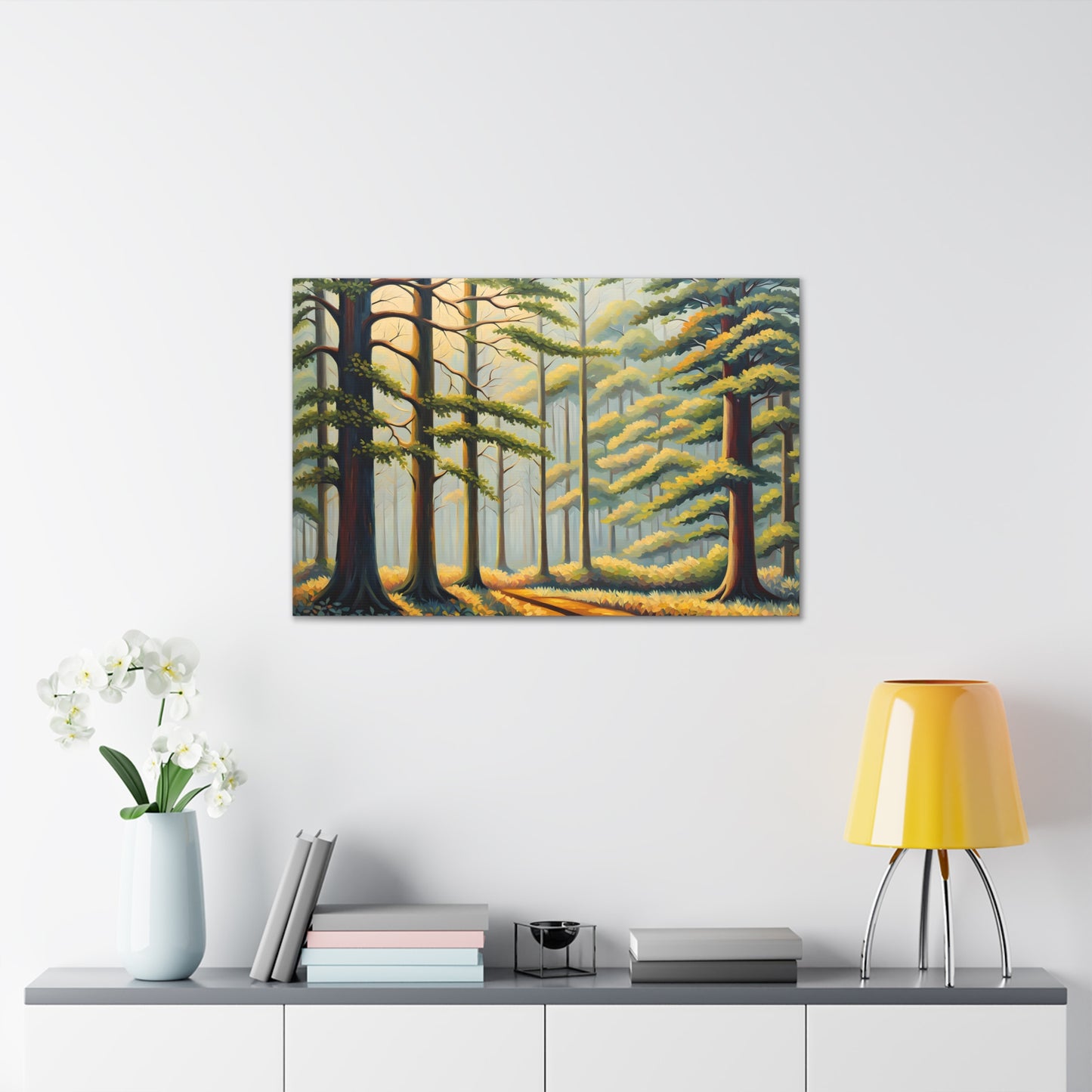 Evergreen Vista: Classic Oil Painting Wall Décor