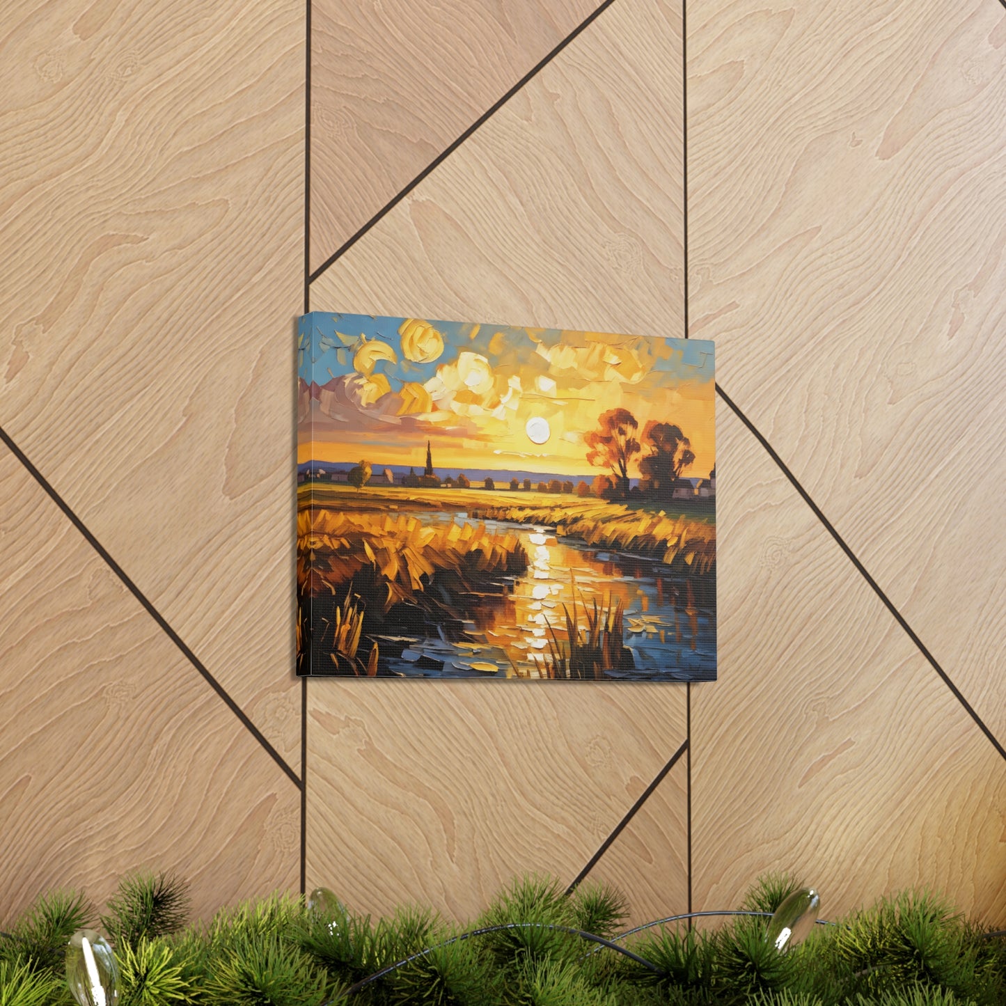 Golden Ridge: Classic Oil Painting Wall Décor