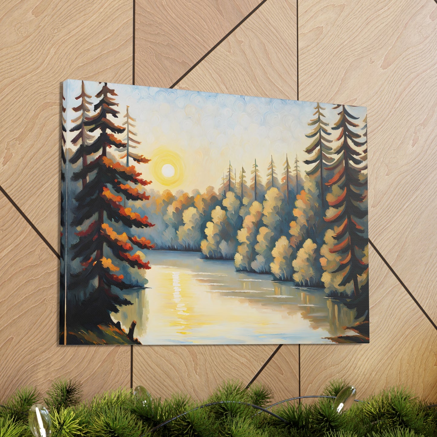 Tranquil Lake: Classic Oil Painting Wall Décor