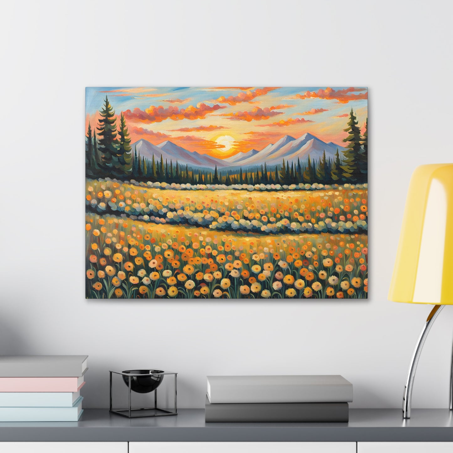 Amber Horizon: Classic Oil Painting Wall Décor