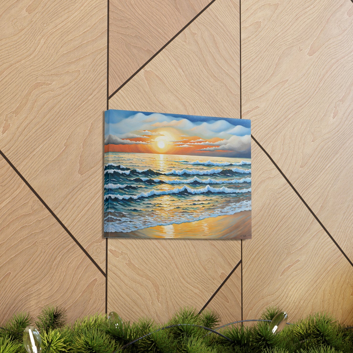 Coastal Harmony: Classic Oil Painting Wall Décor