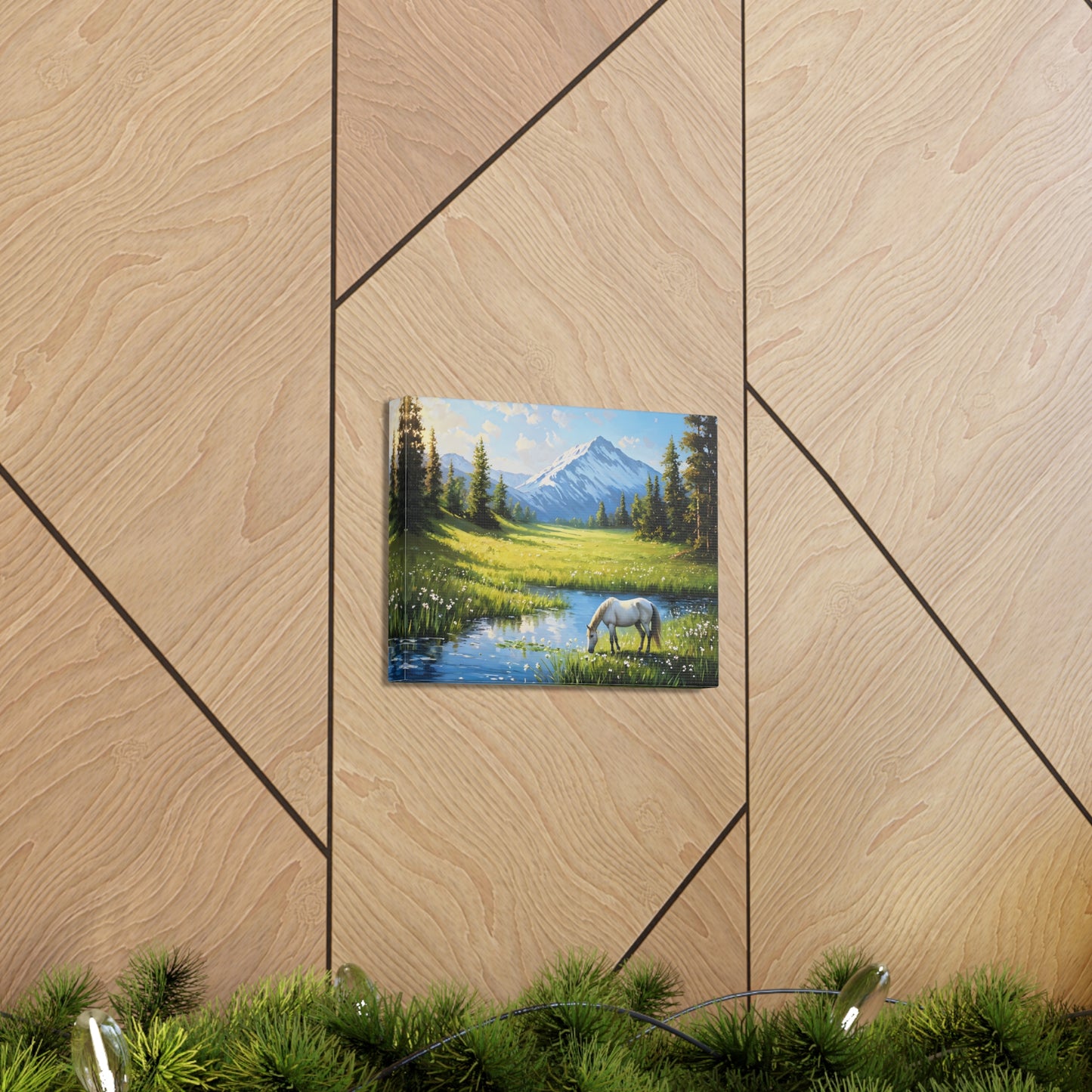 Whispering Pines: Classic Oil Painting Wall Décor