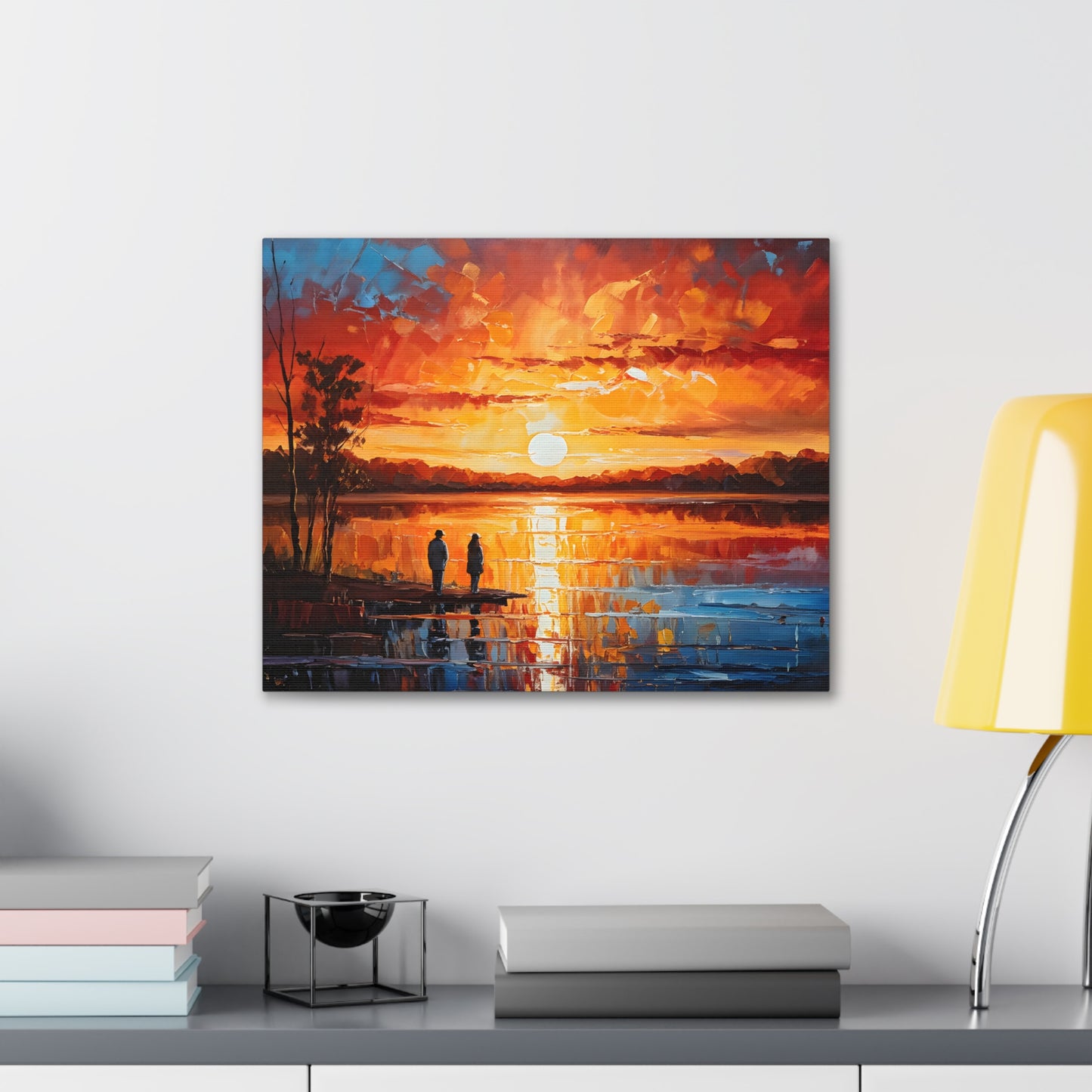 Serene Lake: Classic Oil Painting Wall Décor