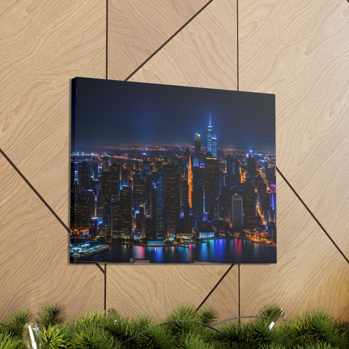 City Lights in Twilight: Cityscape Wall Décor