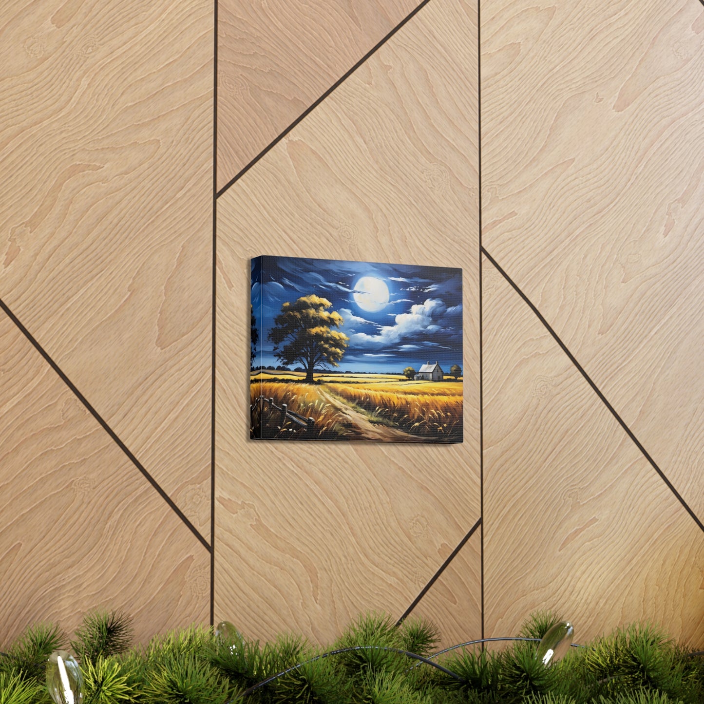 Moonlit Valley: Classic Oil Painting Wall Décor