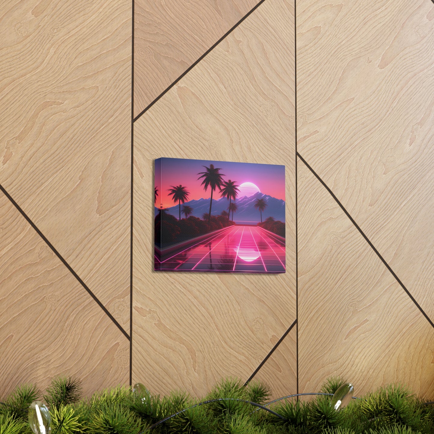 Retrowave Oasis: Outrun Wall Décor