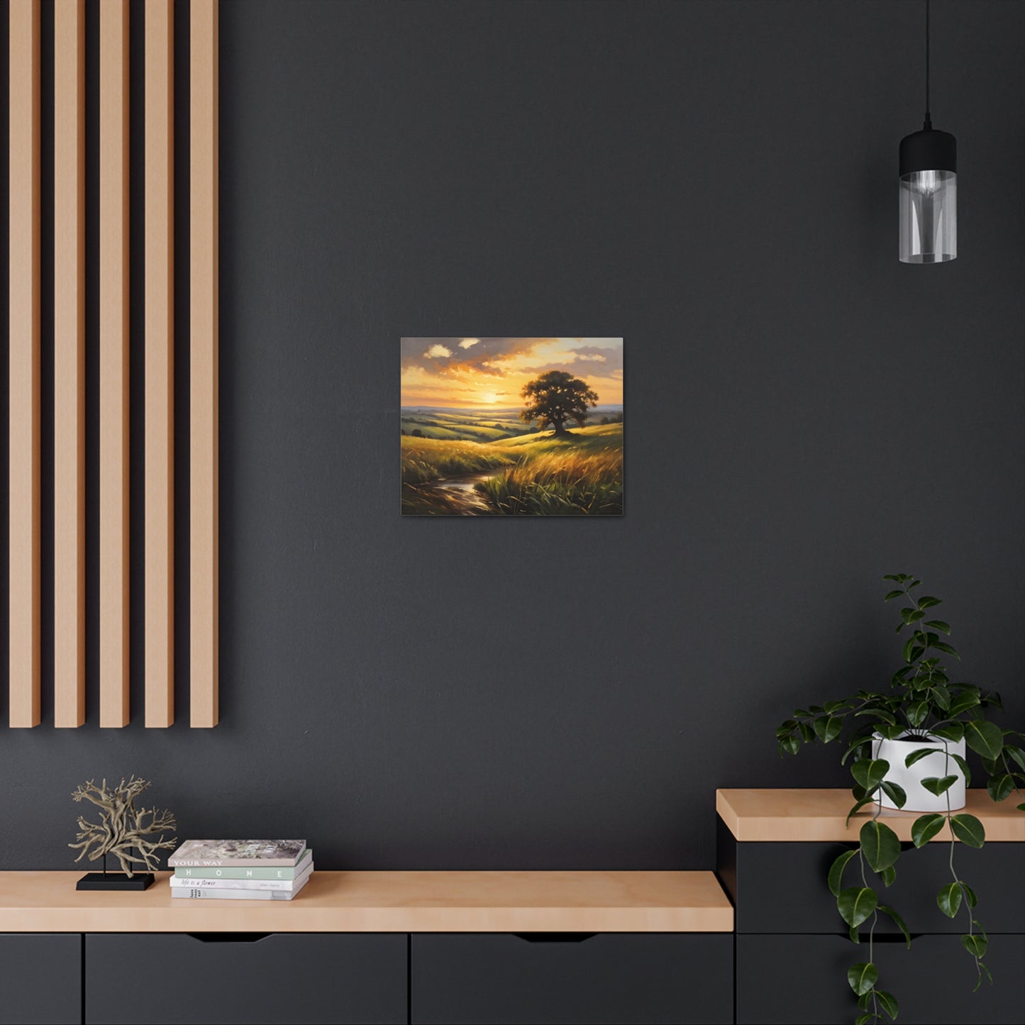 Sunrise Meadow: Classic Oil Painting Wall Décor