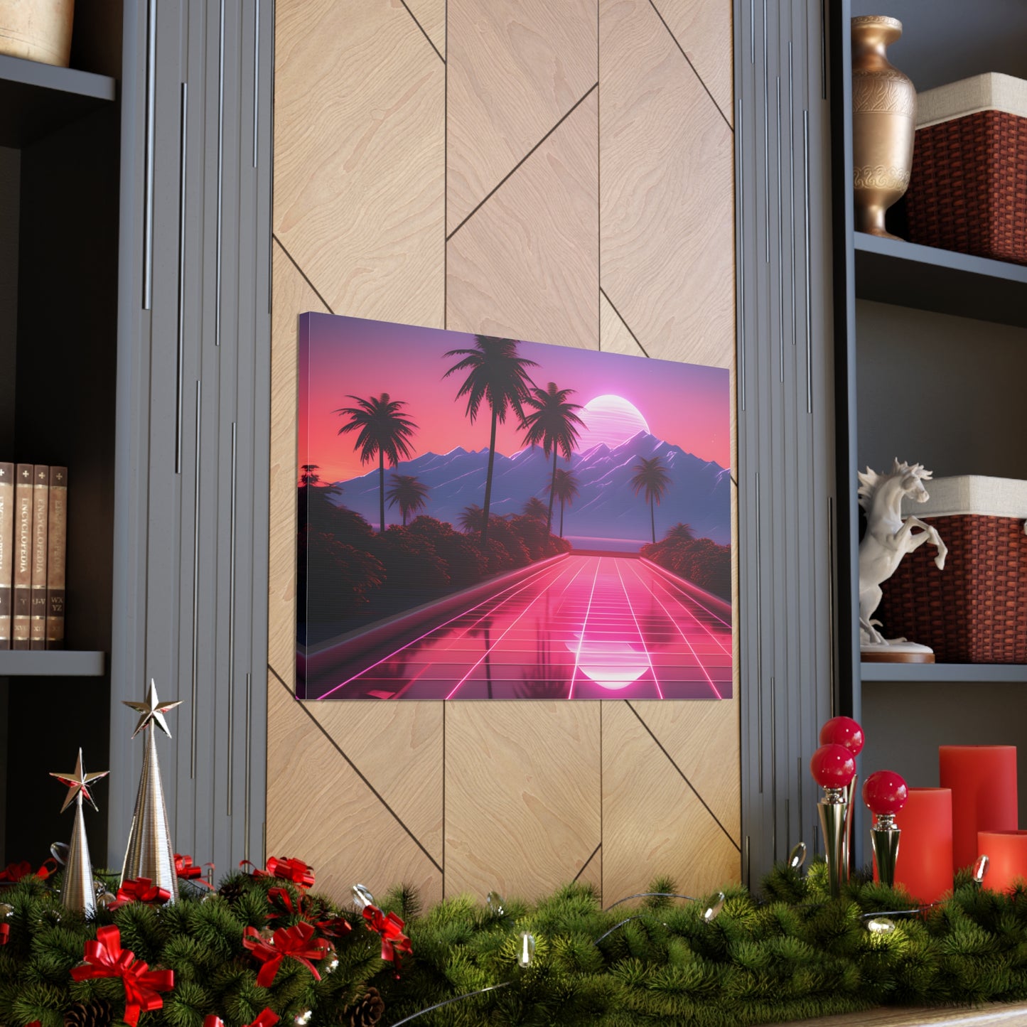 Retrowave Oasis: Outrun Wall Décor