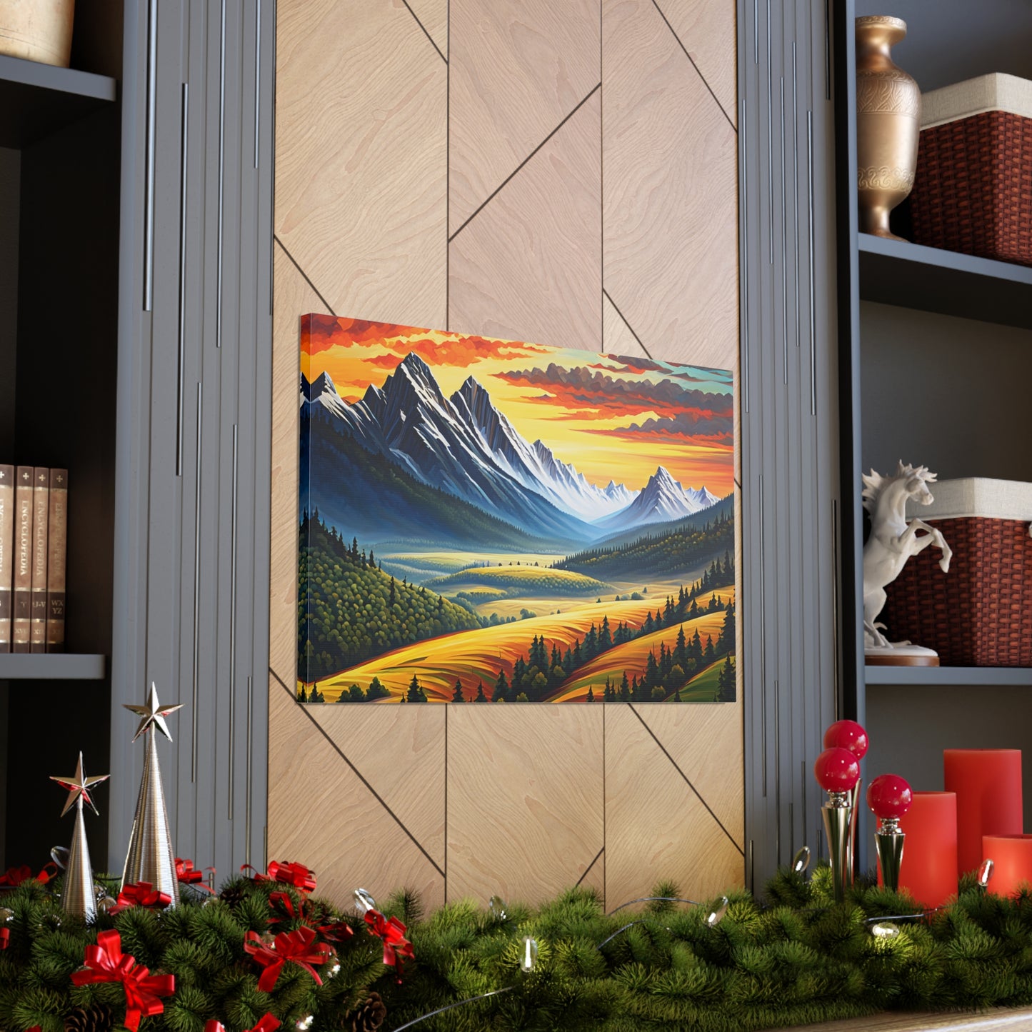 Mountain Echo: Classic Oil Painting Wall Décor