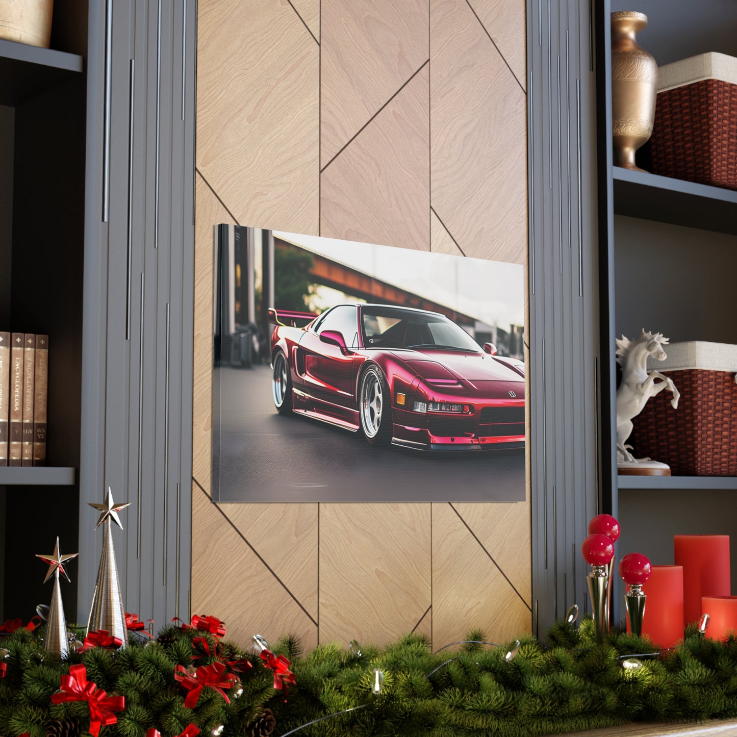 Sleek Scarlet: Famous Auto Wall Décor