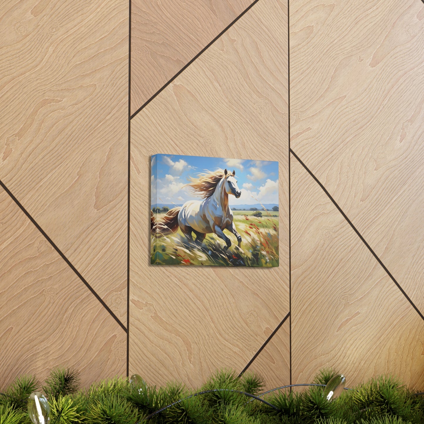 Misty Meadow: Classic Oil Painting Wall Décor