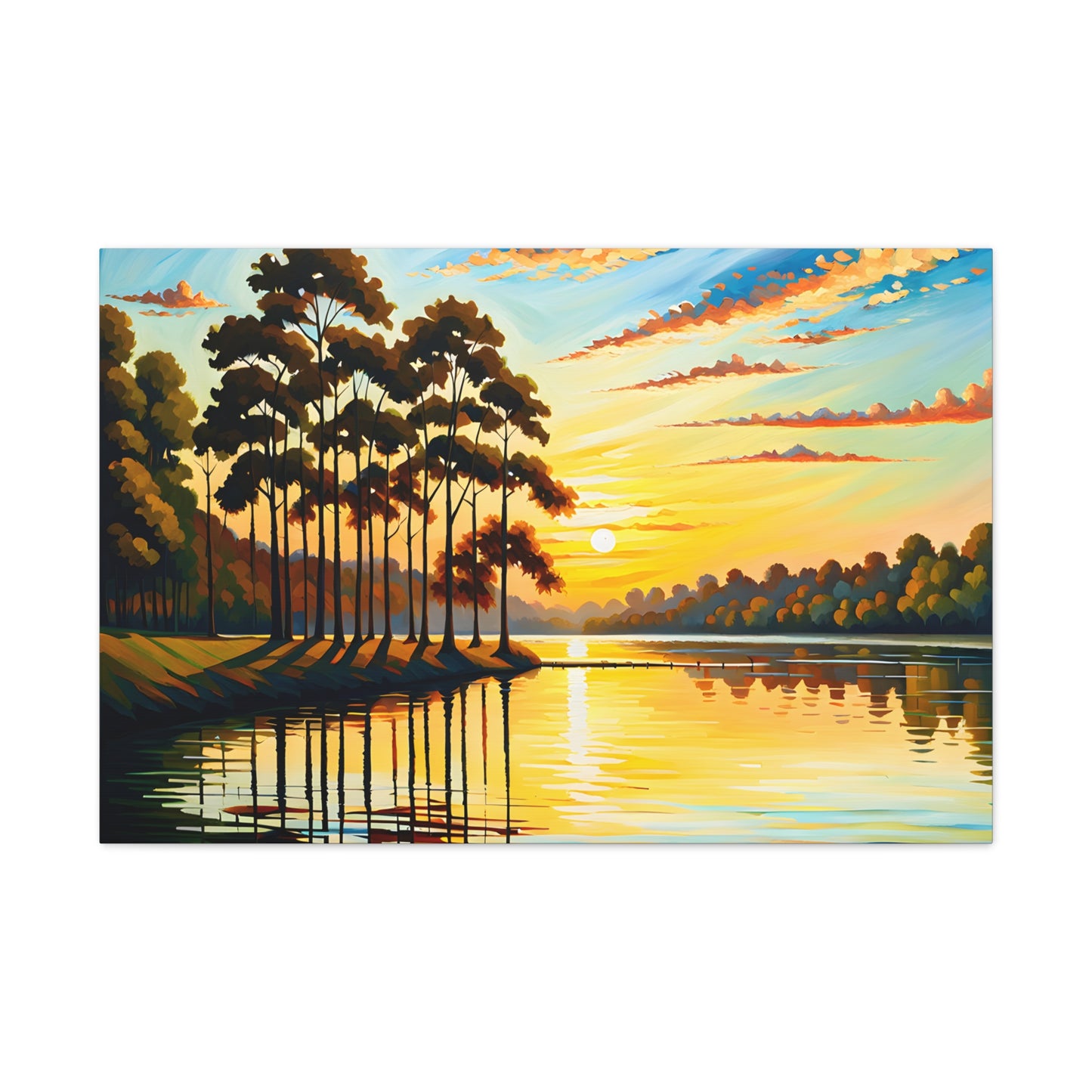 Golden Reflection: Classic Oil Painting Wall Décor