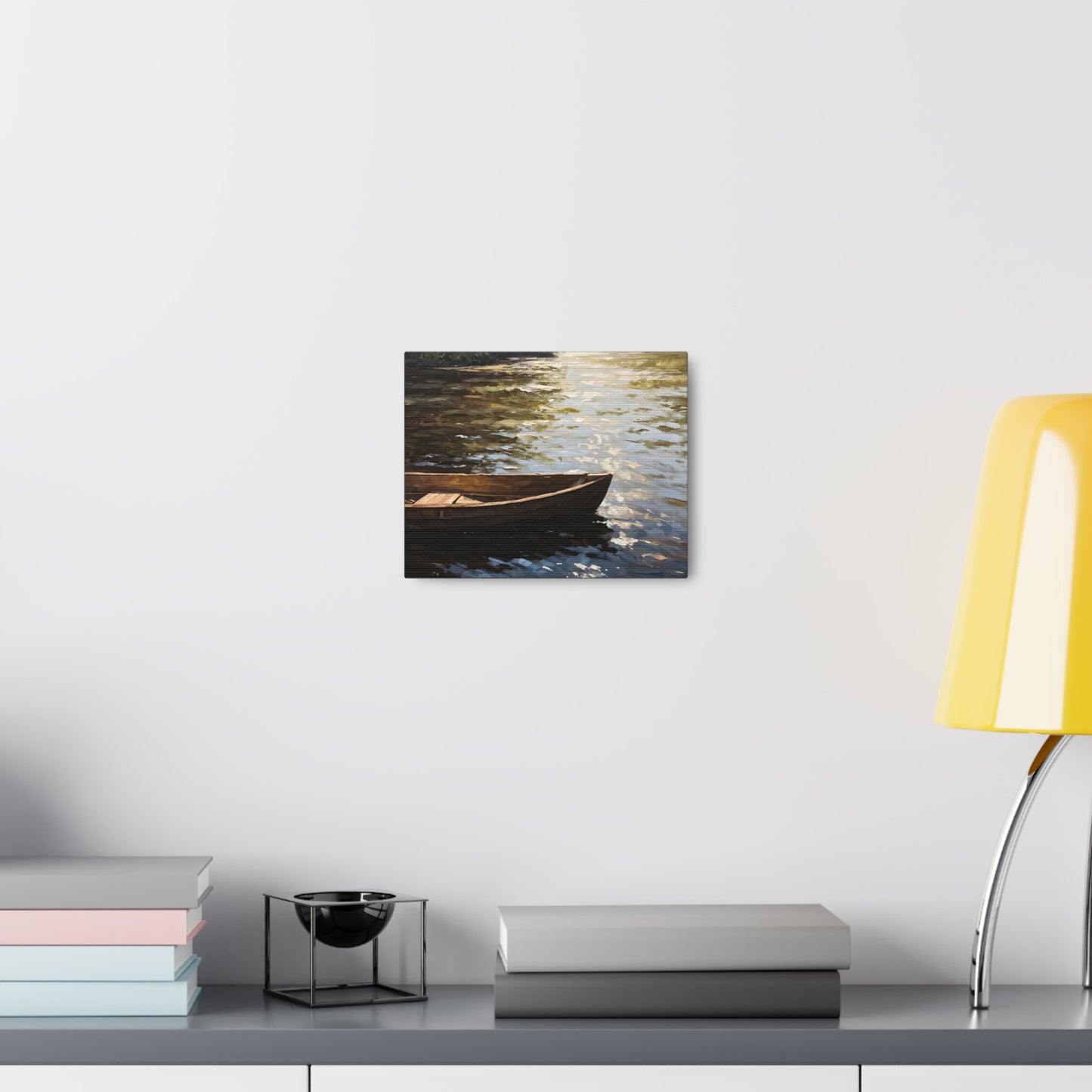 Serene Boat: Classic Oil Painting Wall Décor