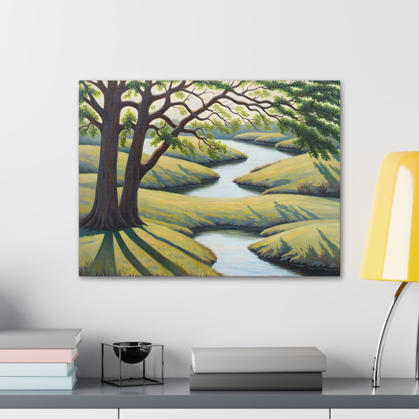 Evergreen Vista: Classic Oil Painting Wall Décor