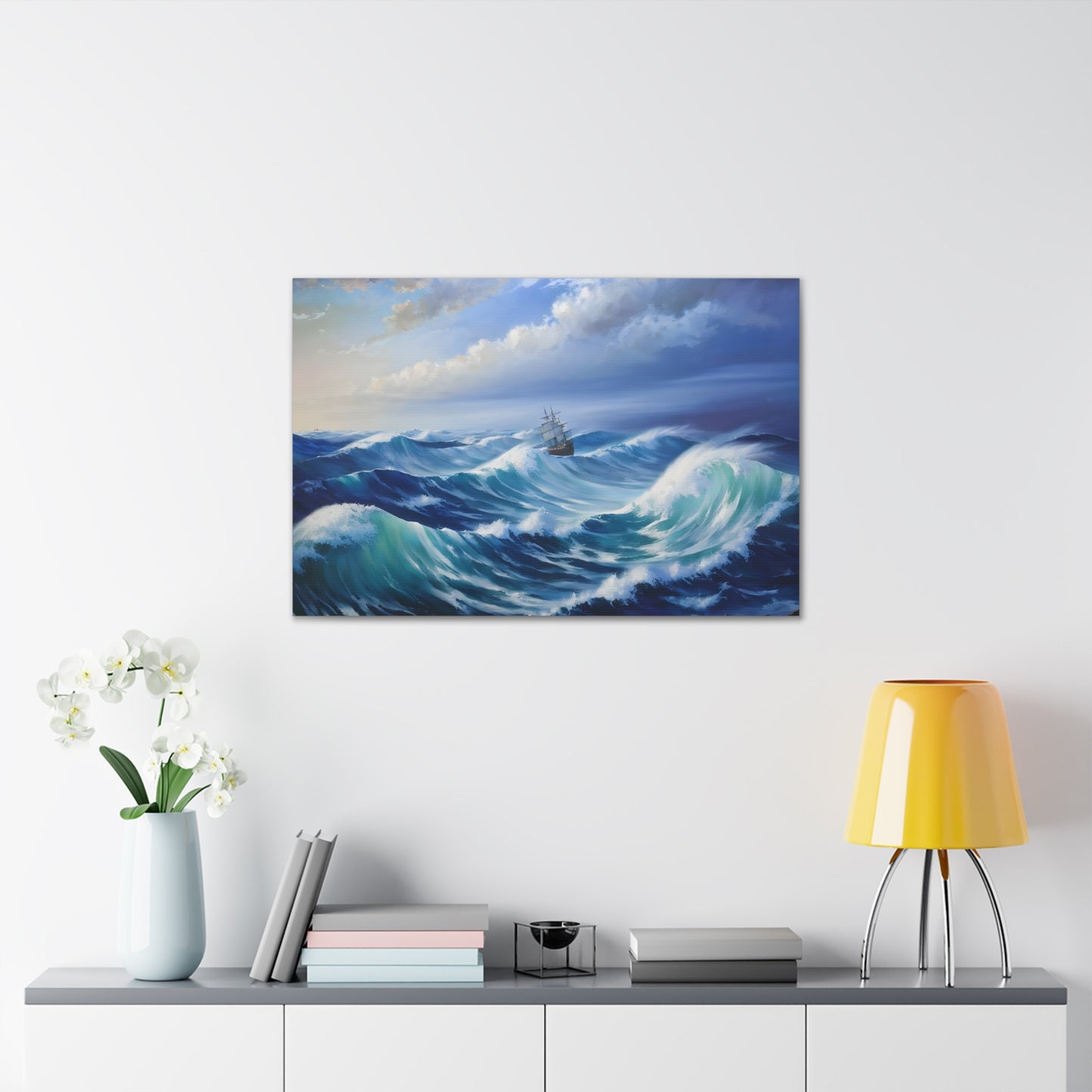 Dramatic Waves: Classic Oil Painting Wall Décor