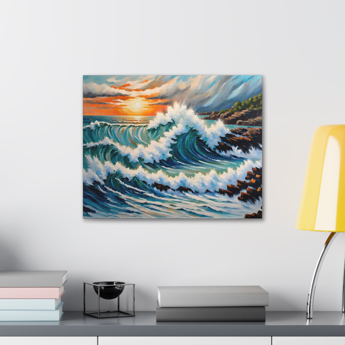 Rugged Coastline: Classic Oil Painting Wall Décor