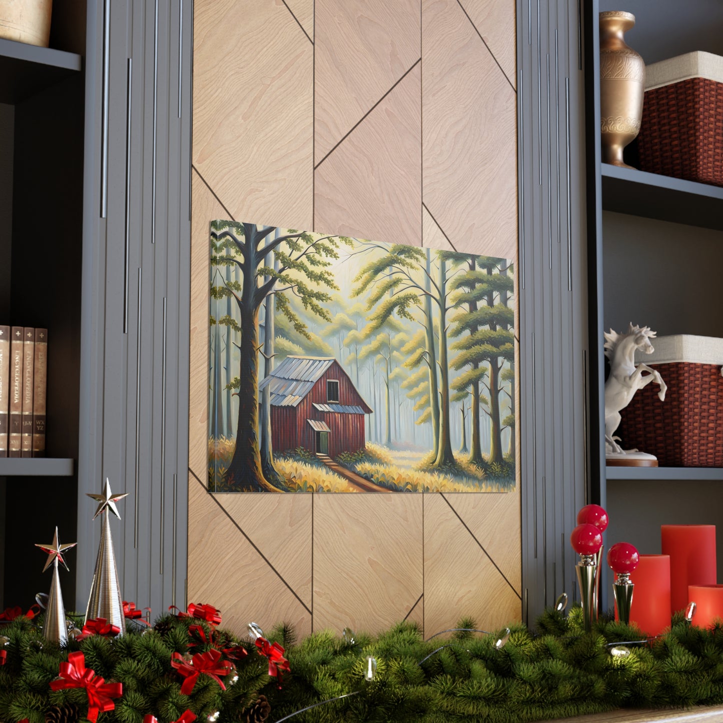 Woodland Refuge: Classic Oil Painting Wall Décor