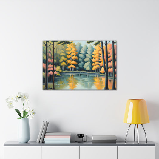 Serene Woodland: Classic Oil Painting Wall Décor