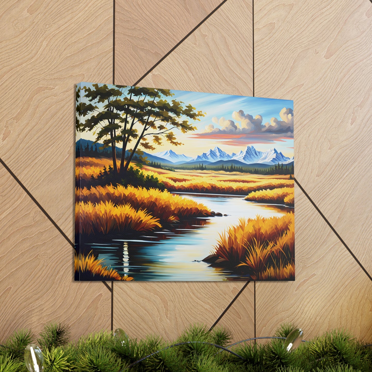 Golden Serenity: Classic Oil Painting Wall Décor