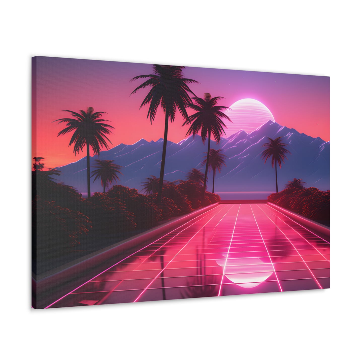 Retrowave Oasis: Outrun Wall Décor