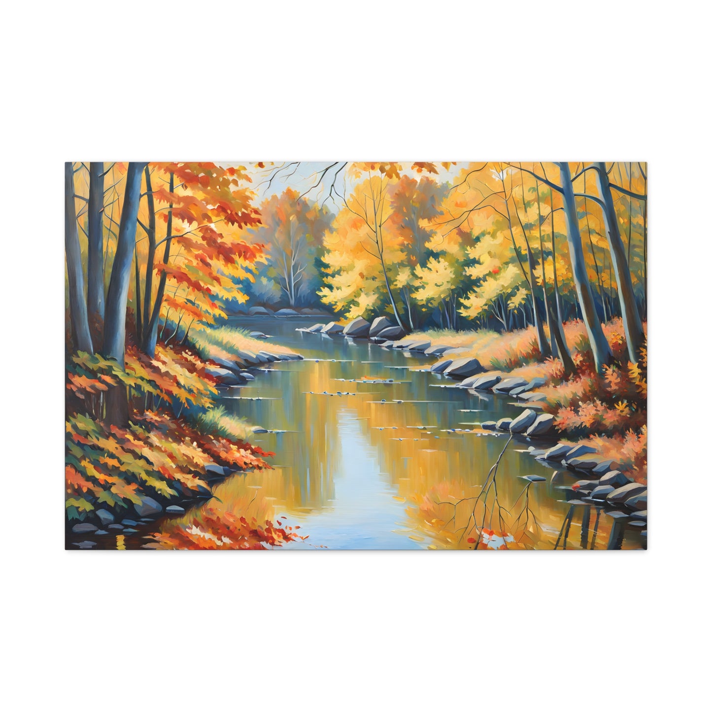 River’s Journey: Classic Oil Painting Wall Décor