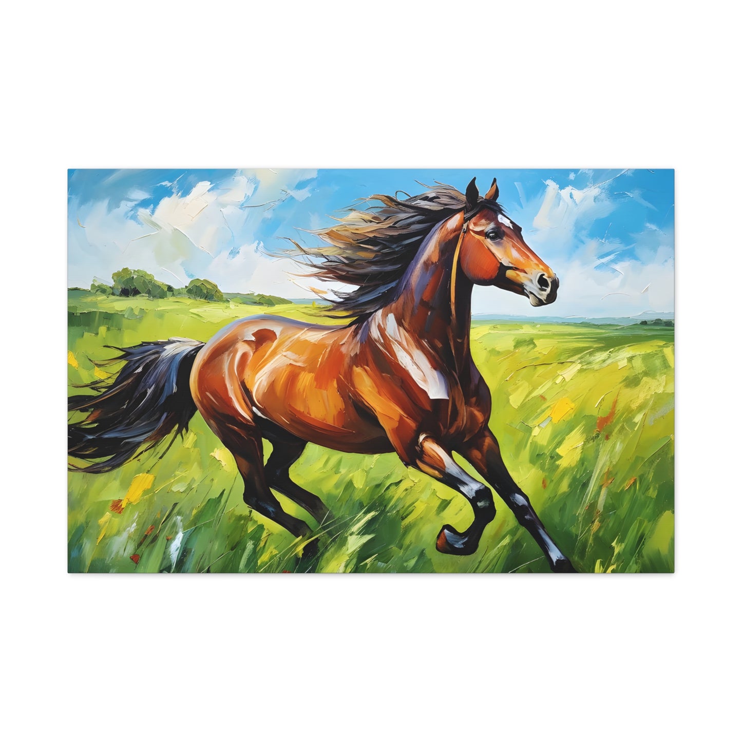 Windswept Mane: Classic Oil Painting Wall Décor