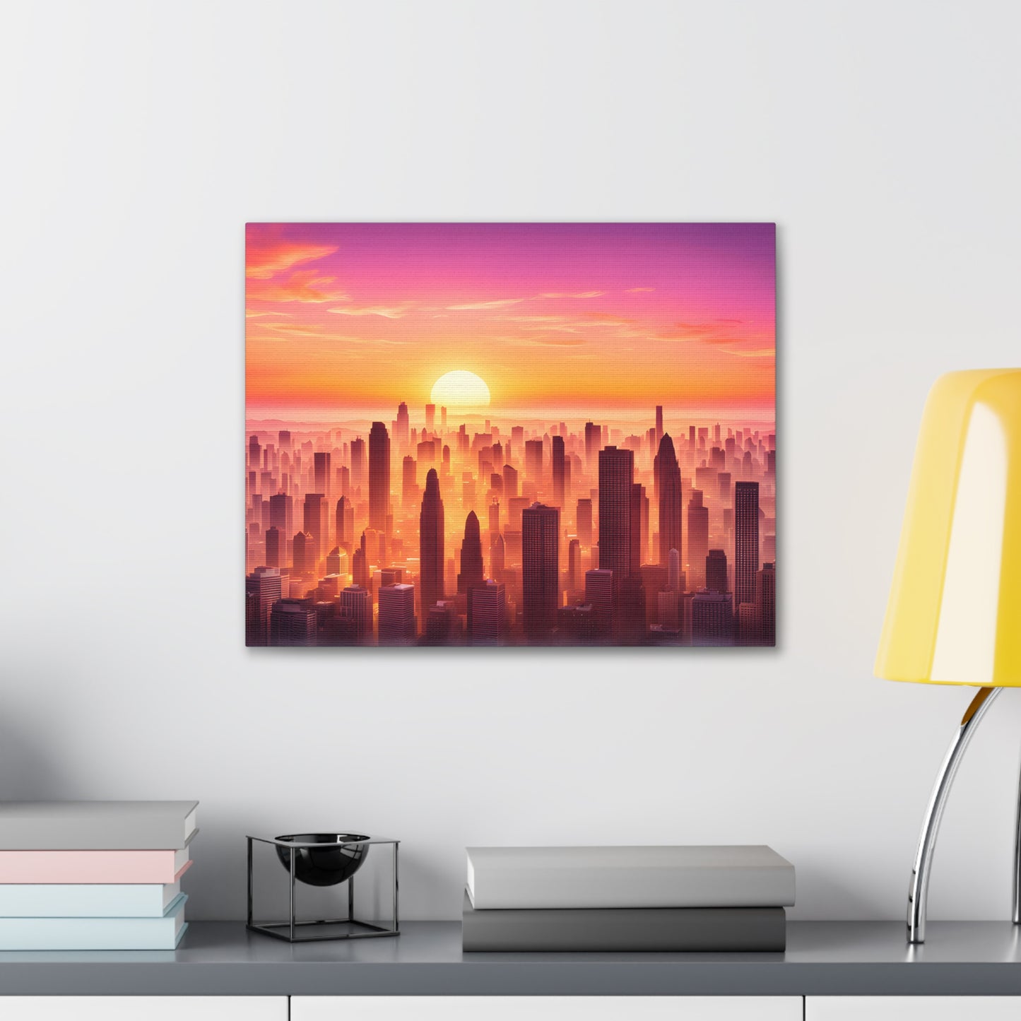 Horizon Glow: Cityscape Wall Décor