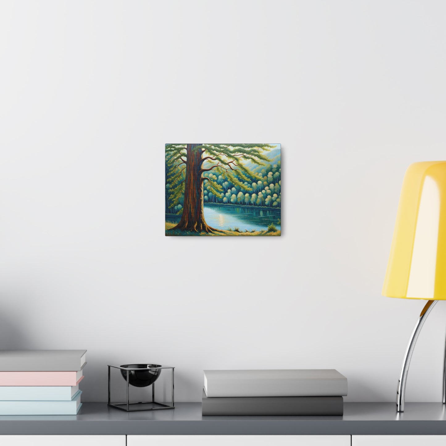 Peaceful River: Classic Oil Painting Wall Décor