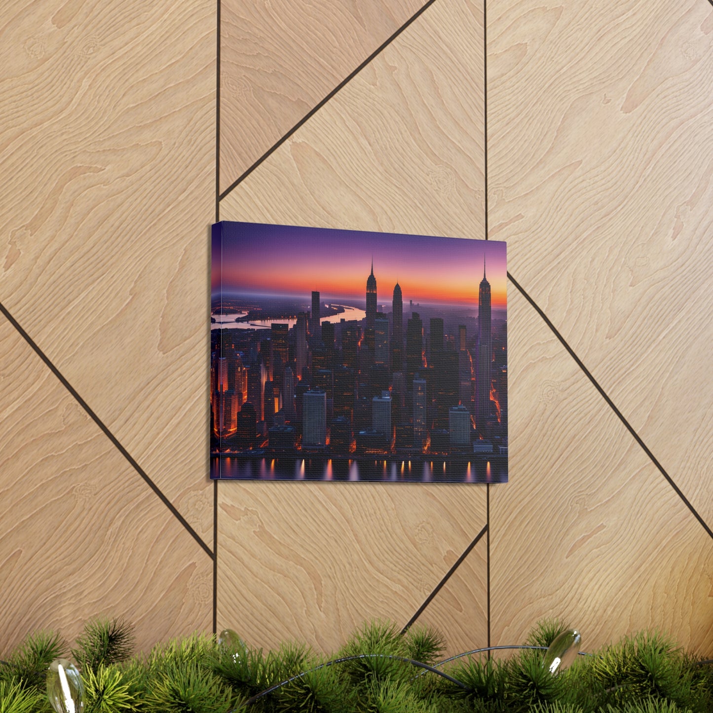 Twilight Radiance: Cityscape Wall Décor