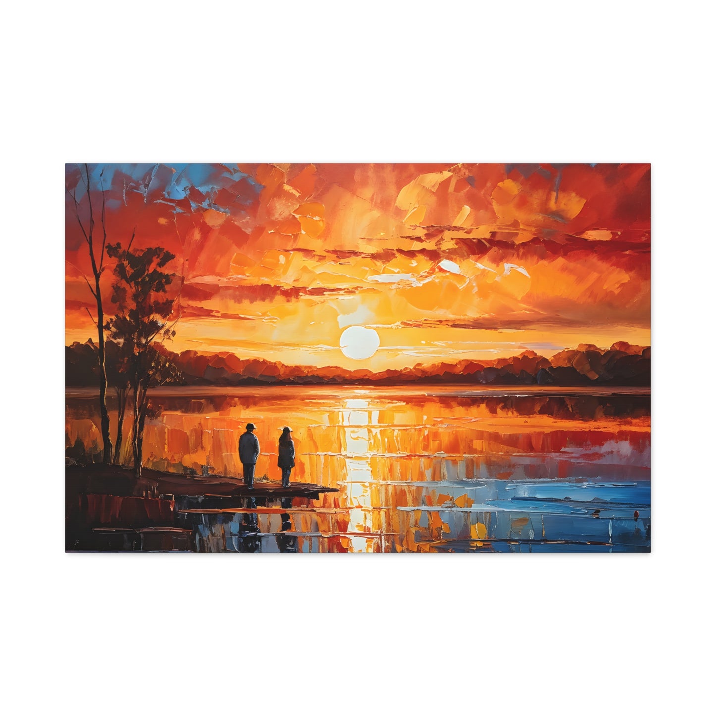 Serene Lake: Classic Oil Painting Wall Décor