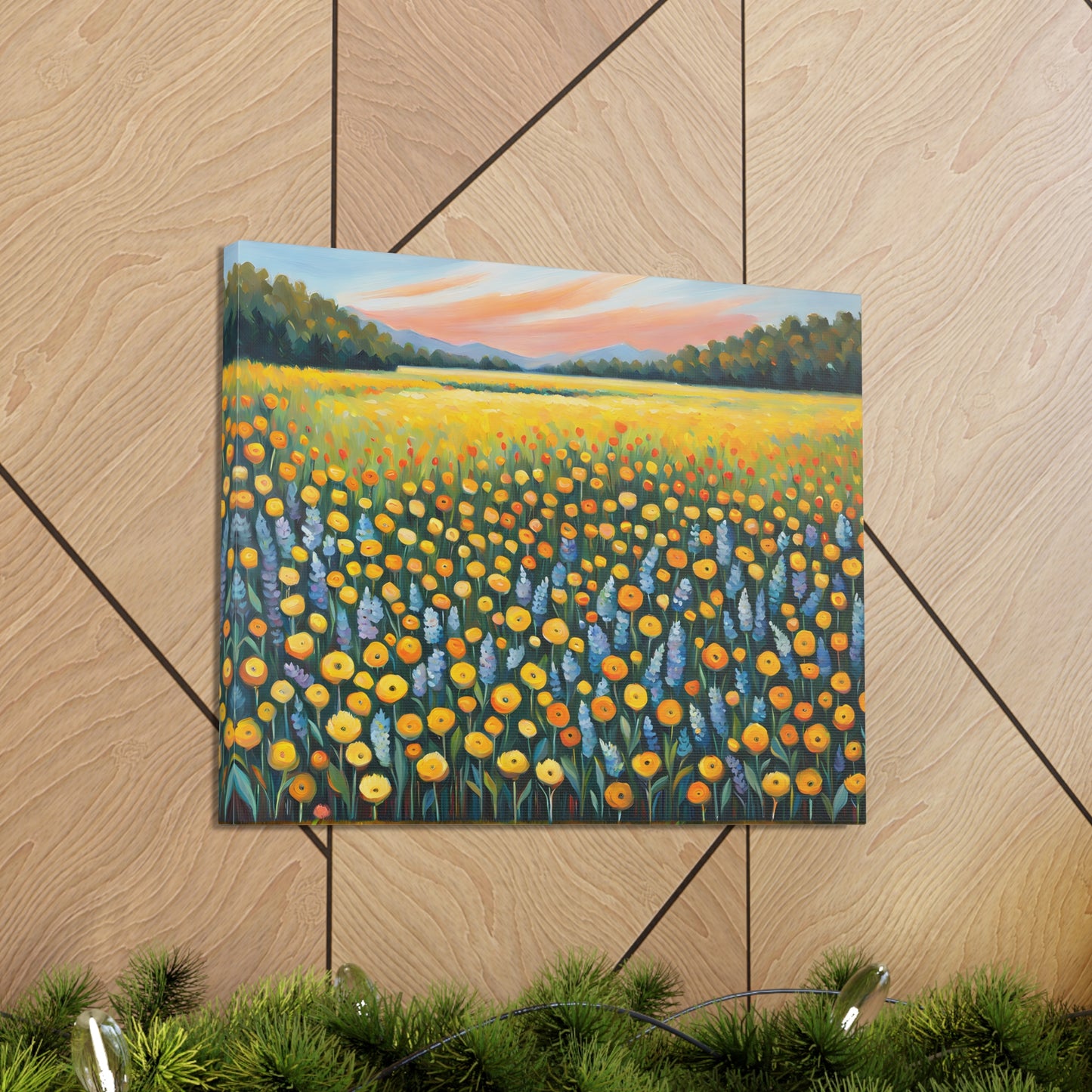 Peaceful Meadow: Classic Oil Painting Wall Décor