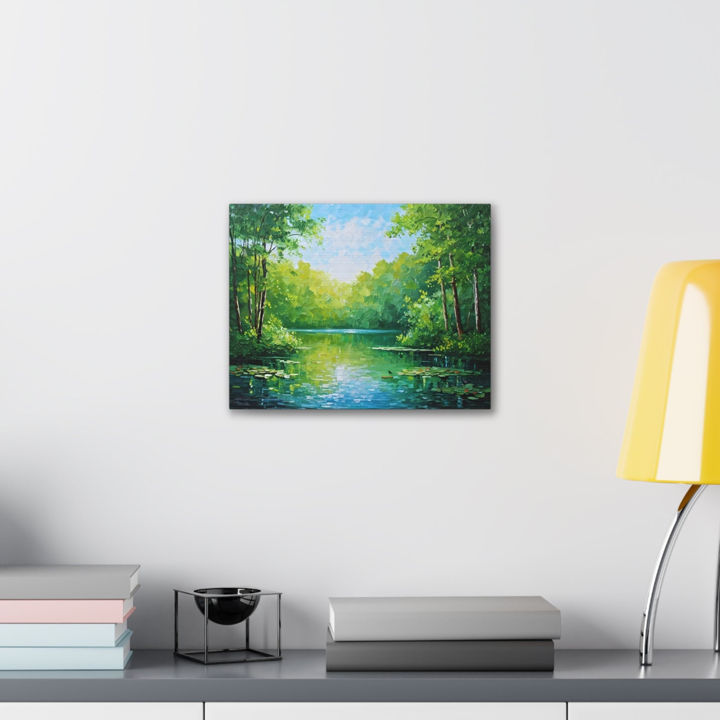 Serene Lagoon: Classic Oil Painting Wall Décor