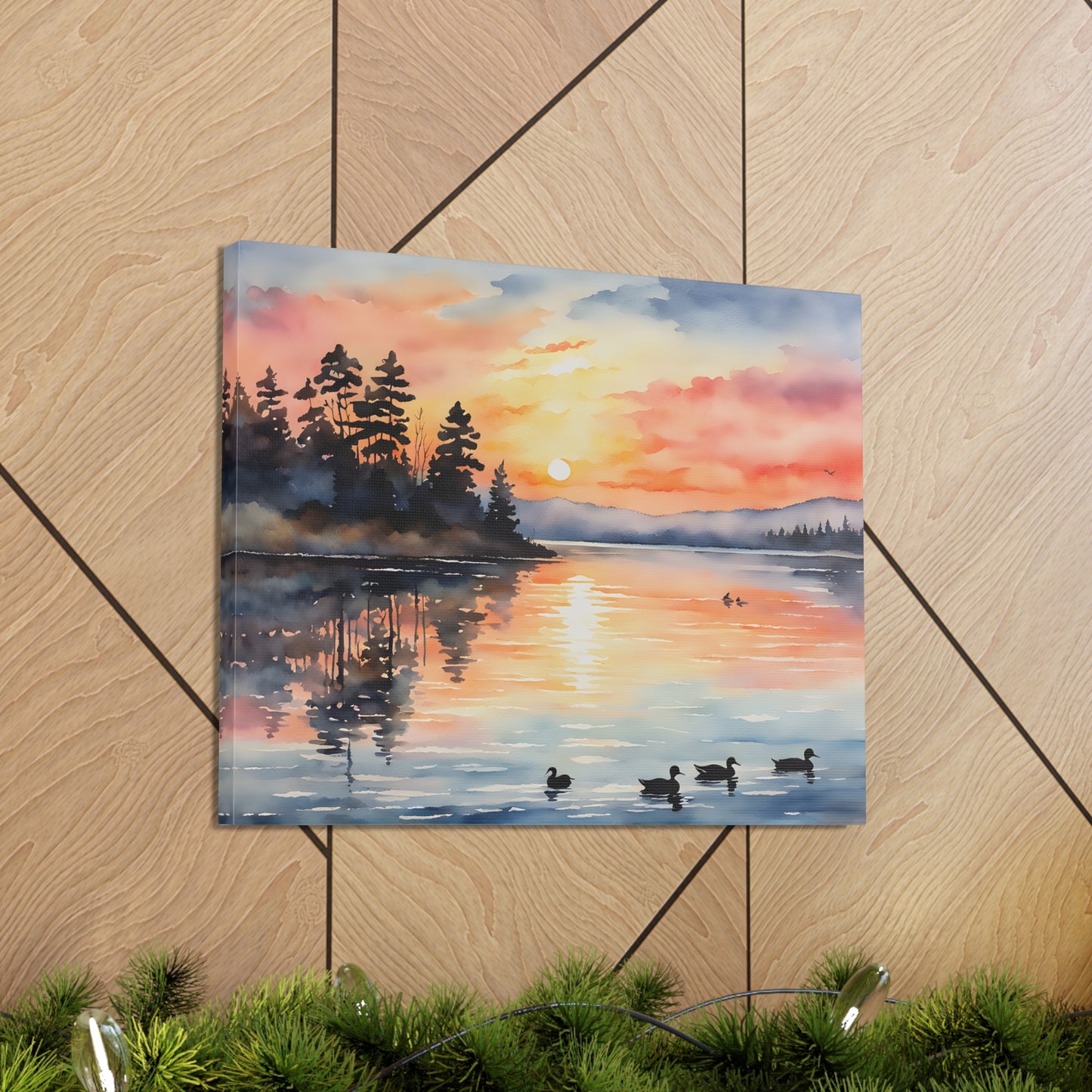 Lakeside Serenity: Watercolor Wall Décor