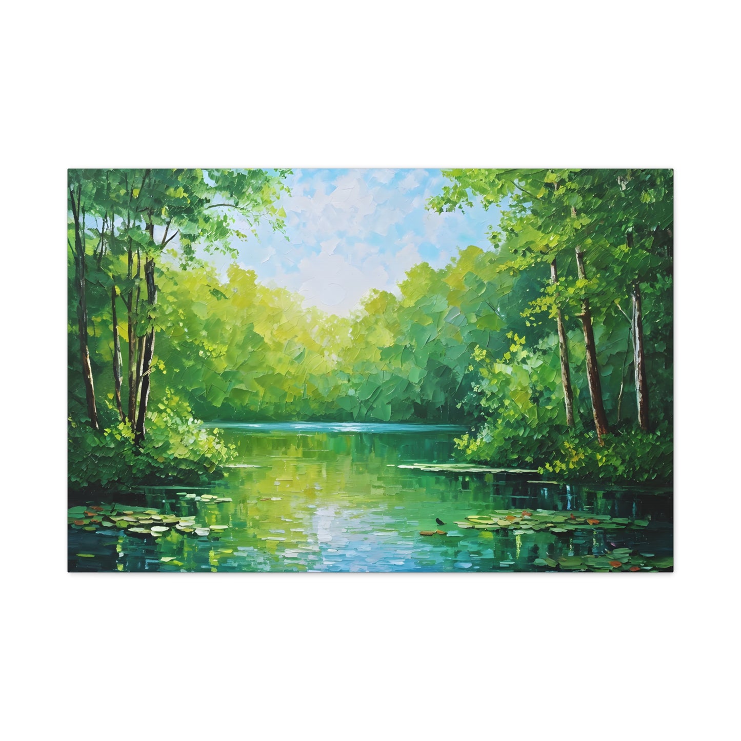 Serene Lagoon: Classic Oil Painting Wall Décor