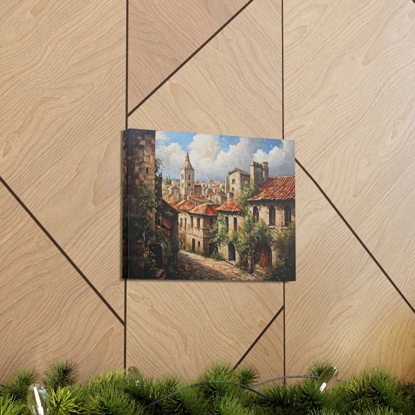 Abandoned Cobblestone: Classic Oil Painting Wall Décor