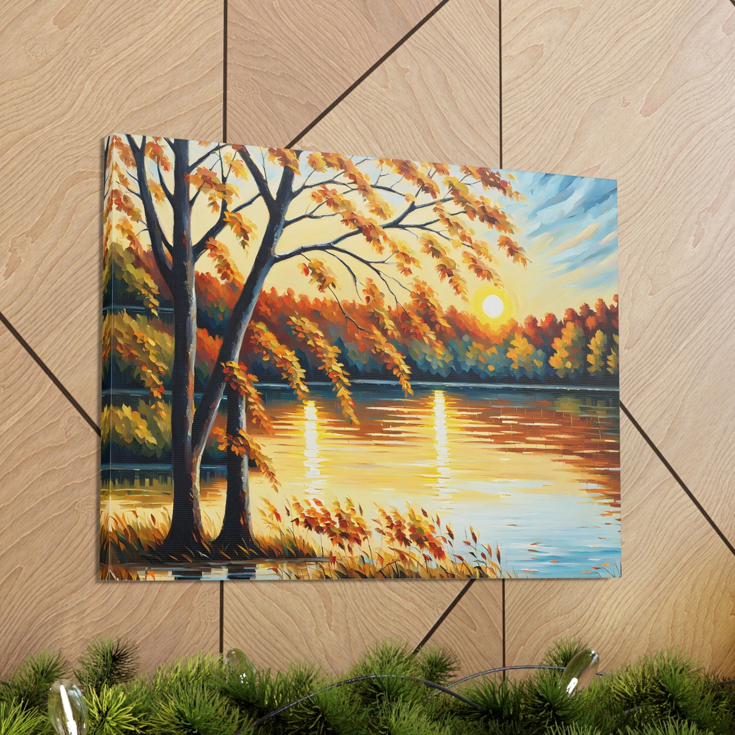 Lakeside Hue: Classic Oil Painting Wall Décor