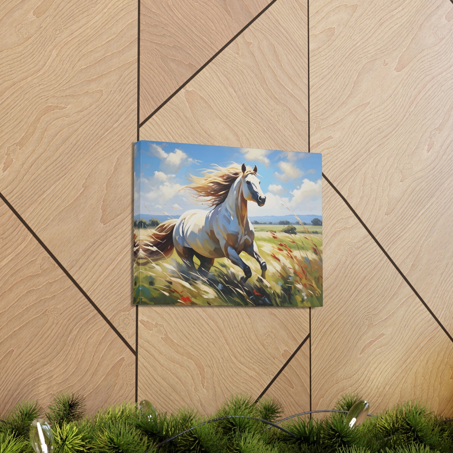 Misty Meadow: Classic Oil Painting Wall Décor