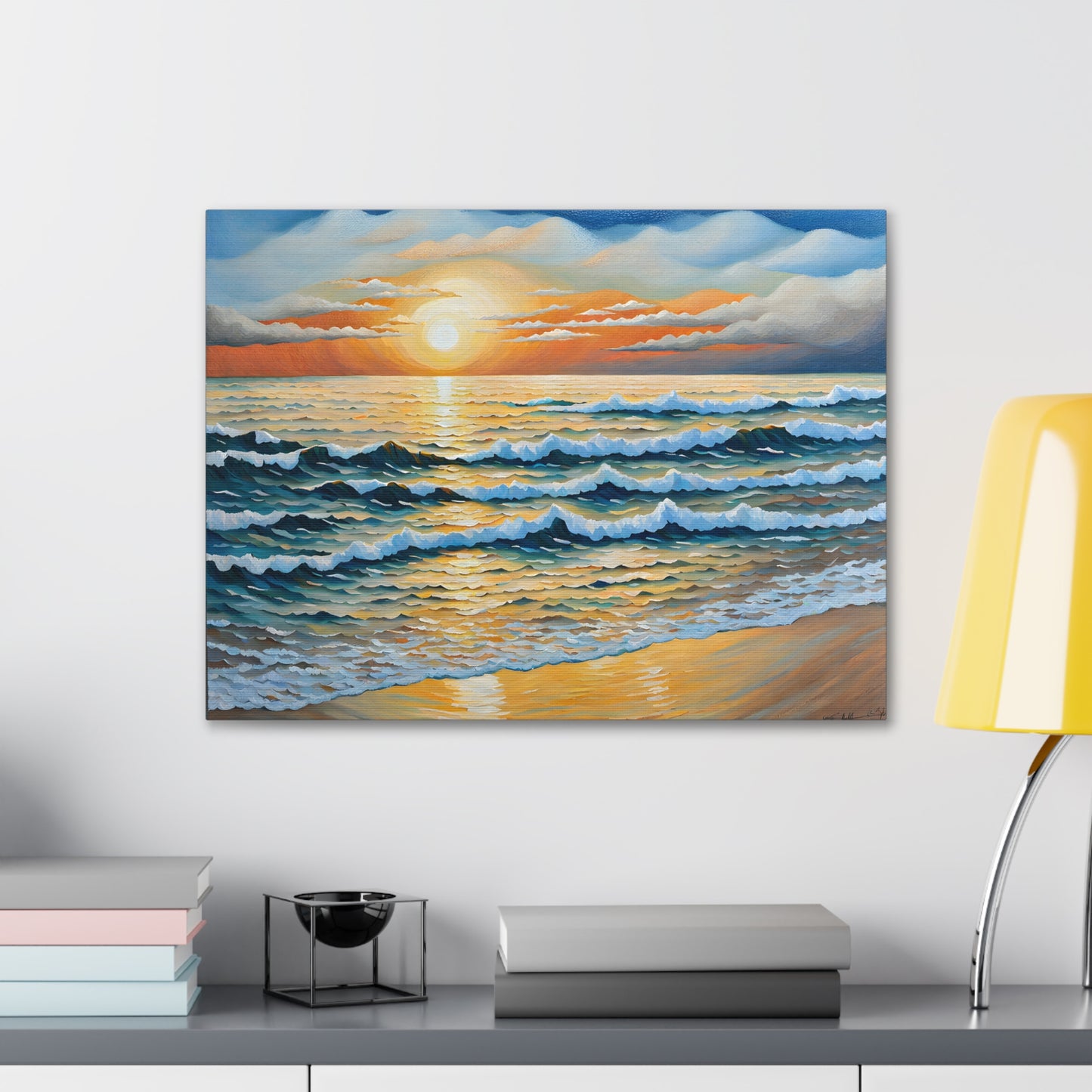 Coastal Harmony: Classic Oil Painting Wall Décor