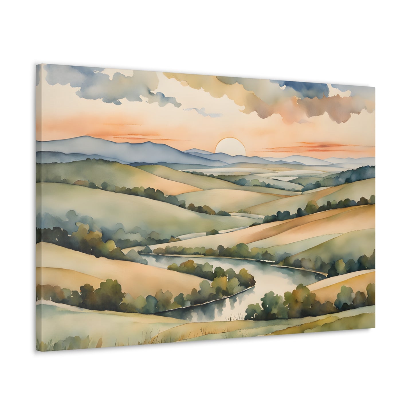 Rolling Hills: Watercolor Wall Décor