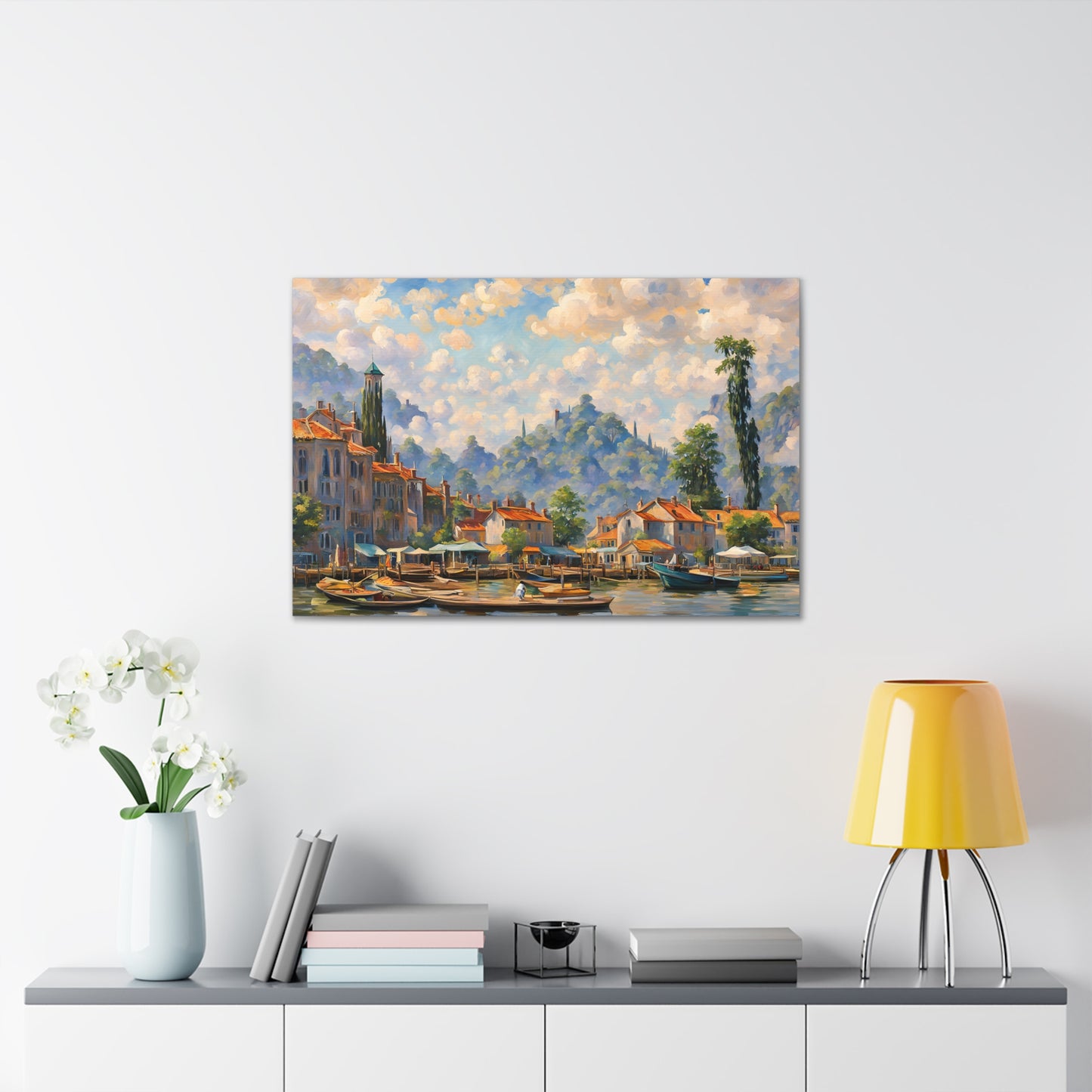 Lakeshore Serenade: Classic Oil Painting Wall Décor