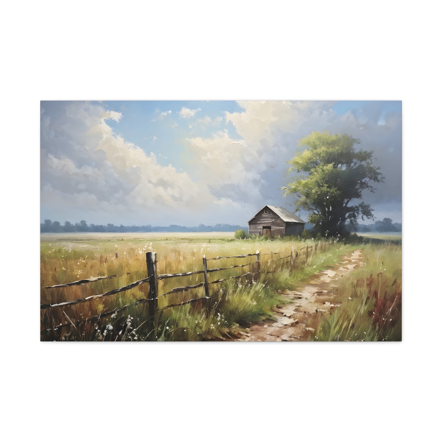 Rustic Countryside: Classic Oil Painting Wall Décor