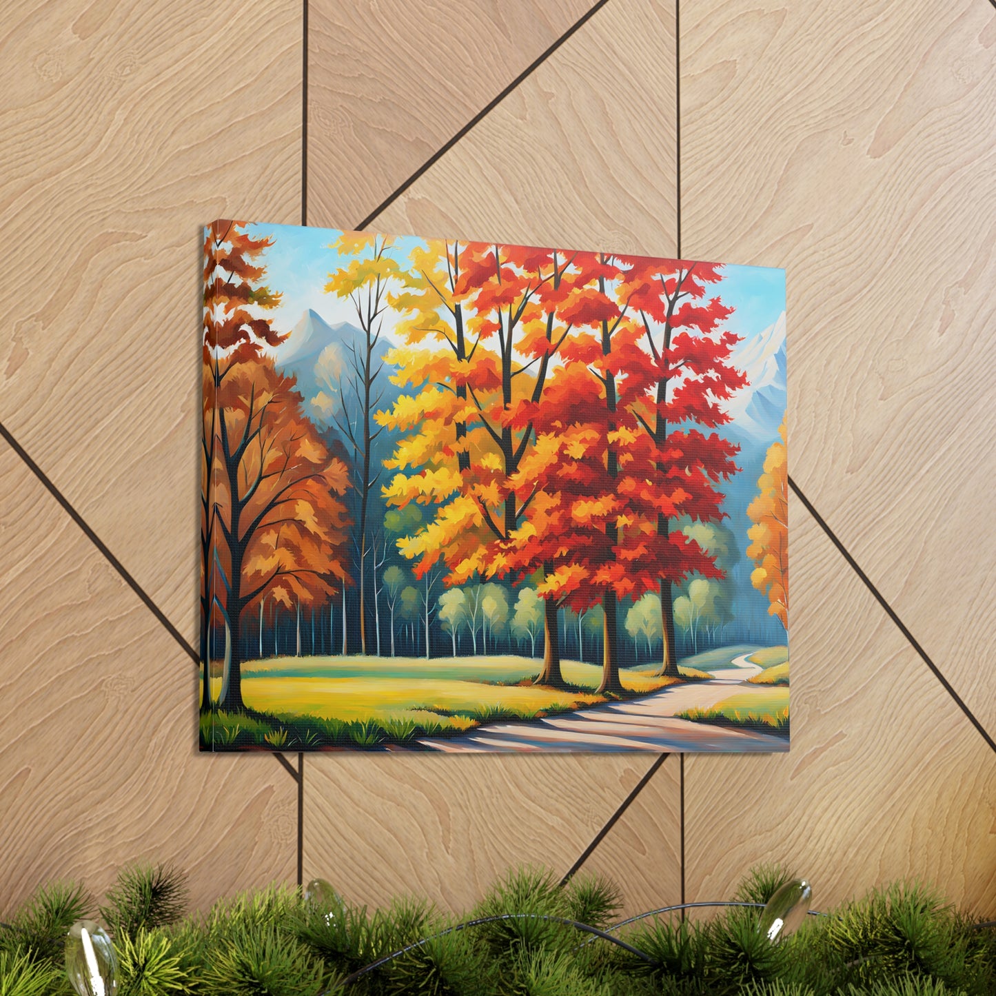 Whispering Pines: Classic Oil Painting Wall Décor