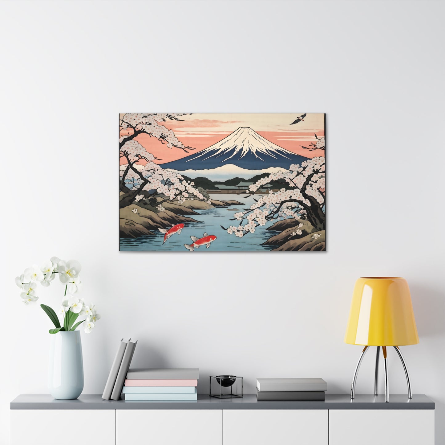 Koi Pond Reflections: Ukiyo-e Wall Décor