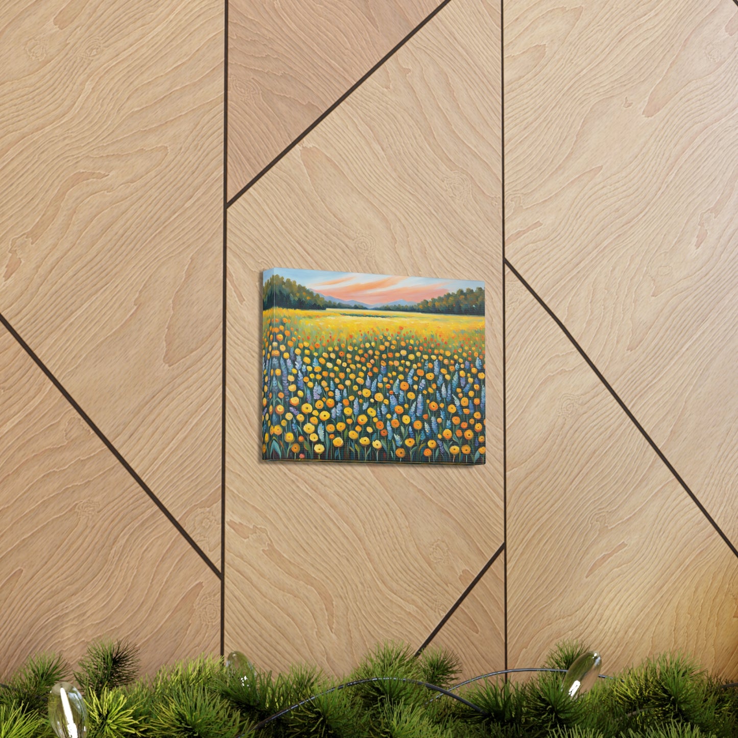 Peaceful Meadow: Classic Oil Painting Wall Décor