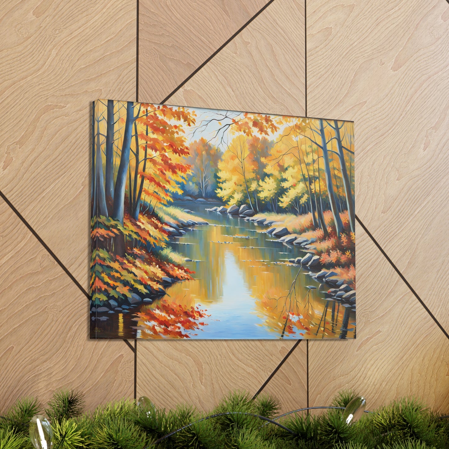 River’s Journey: Classic Oil Painting Wall Décor