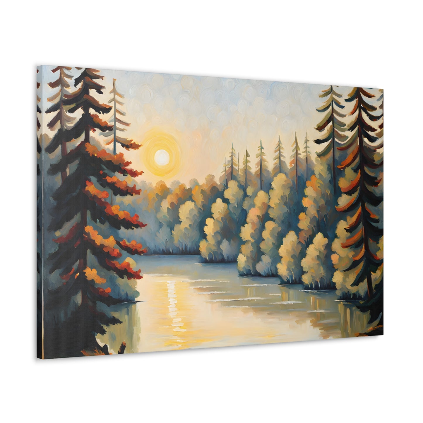 Tranquil Lake: Classic Oil Painting Wall Décor