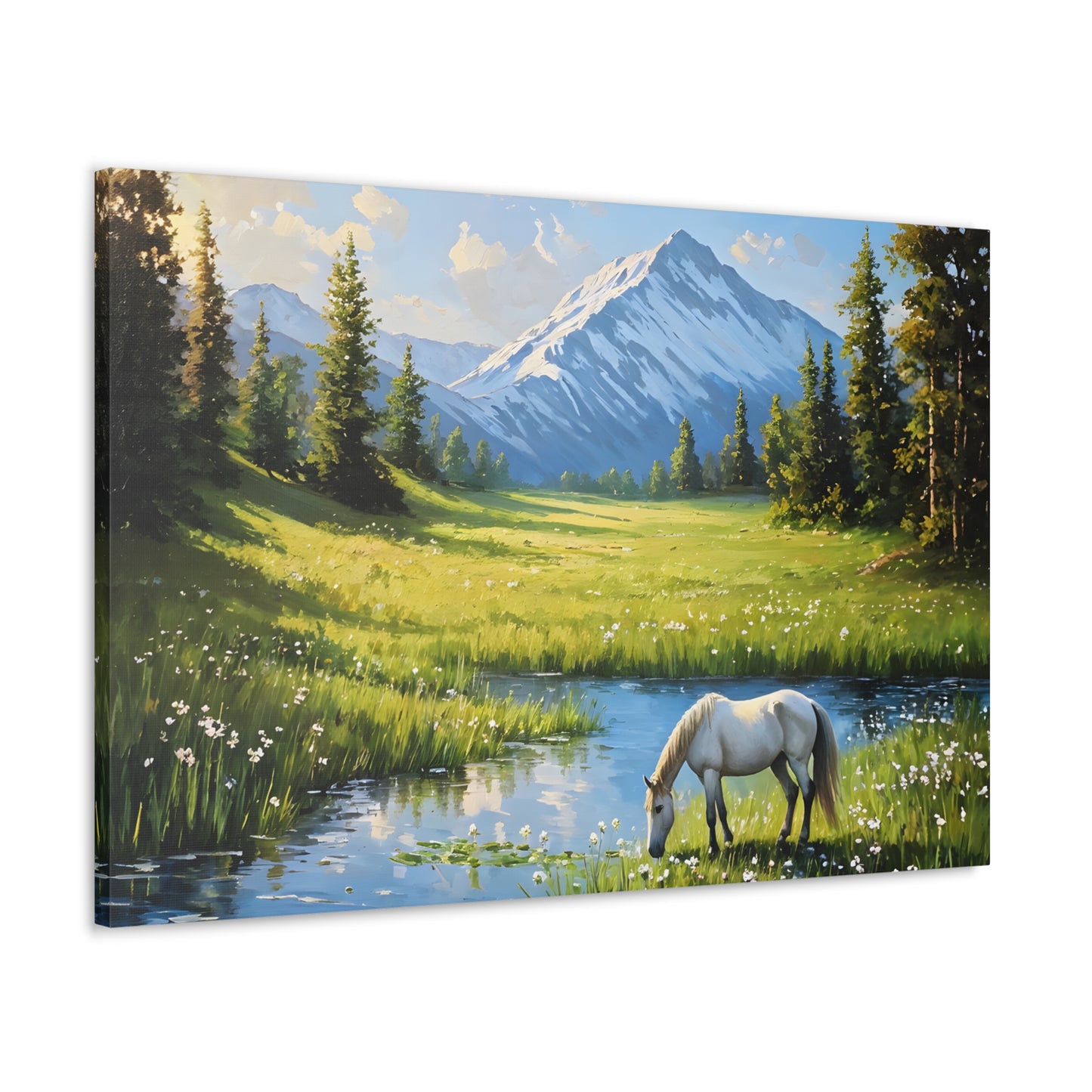 Whispering Pines: Classic Oil Painting Wall Décor