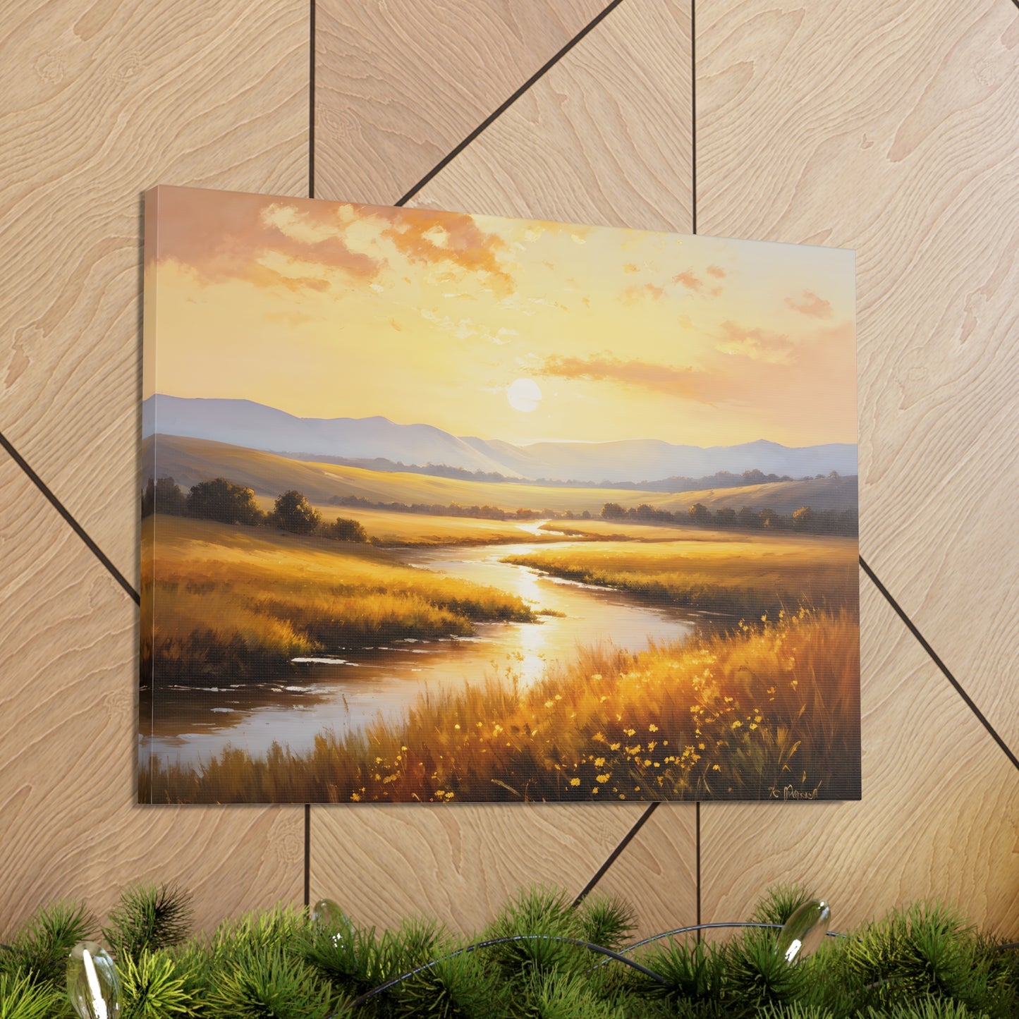 Serene Hills: Classic Oil Painting Wall Décor