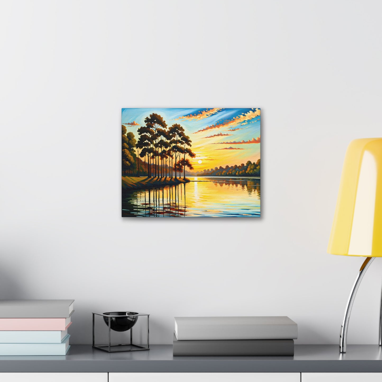 Golden Reflection: Classic Oil Painting Wall Décor