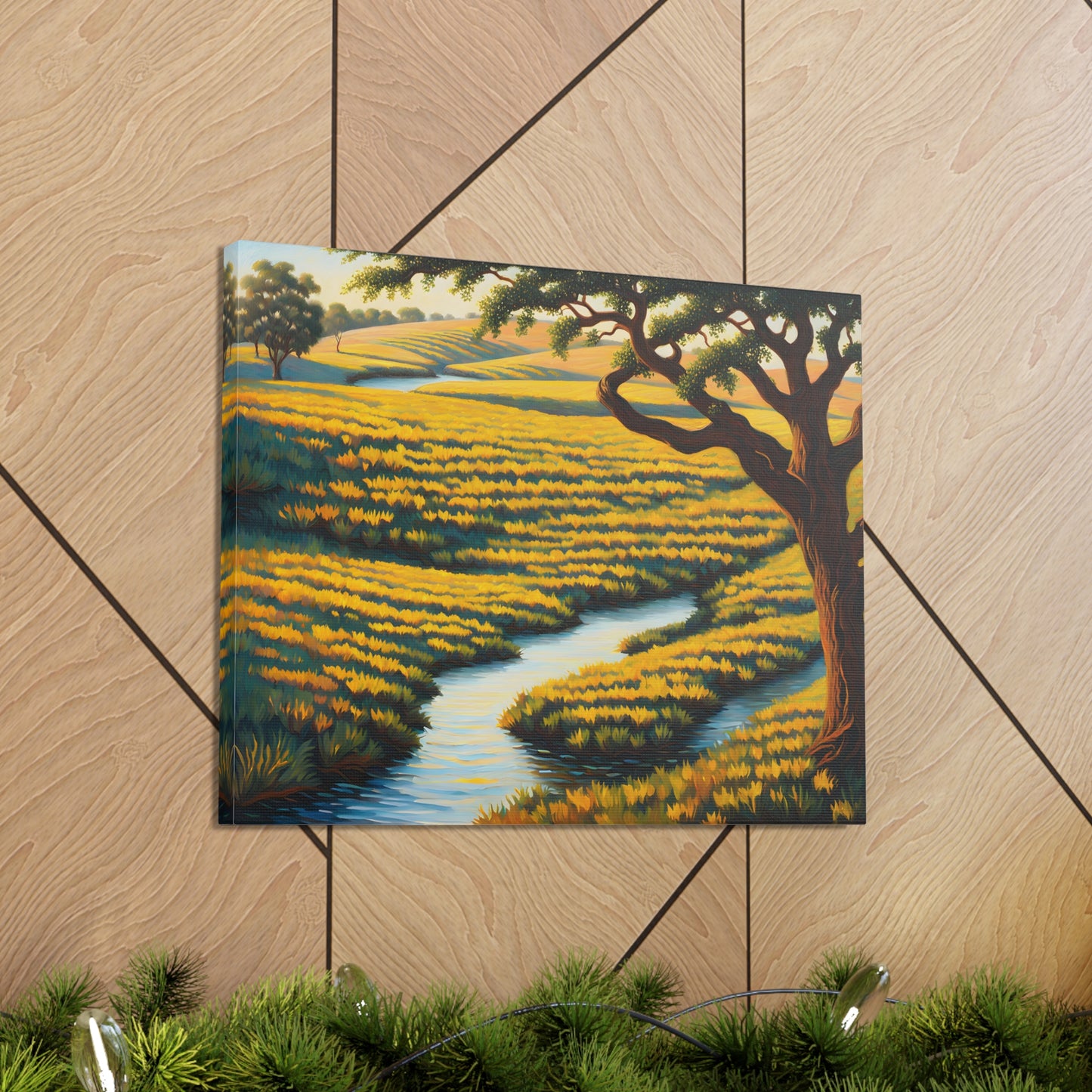 Autumn Meadow: Classic Oil Painting Wall Décor